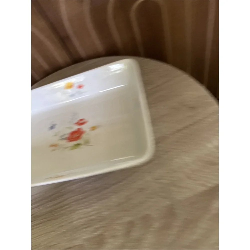 Vintage Hearthside Bake N Serve Multicolored Poppies Casserole Dish Japan 10x8